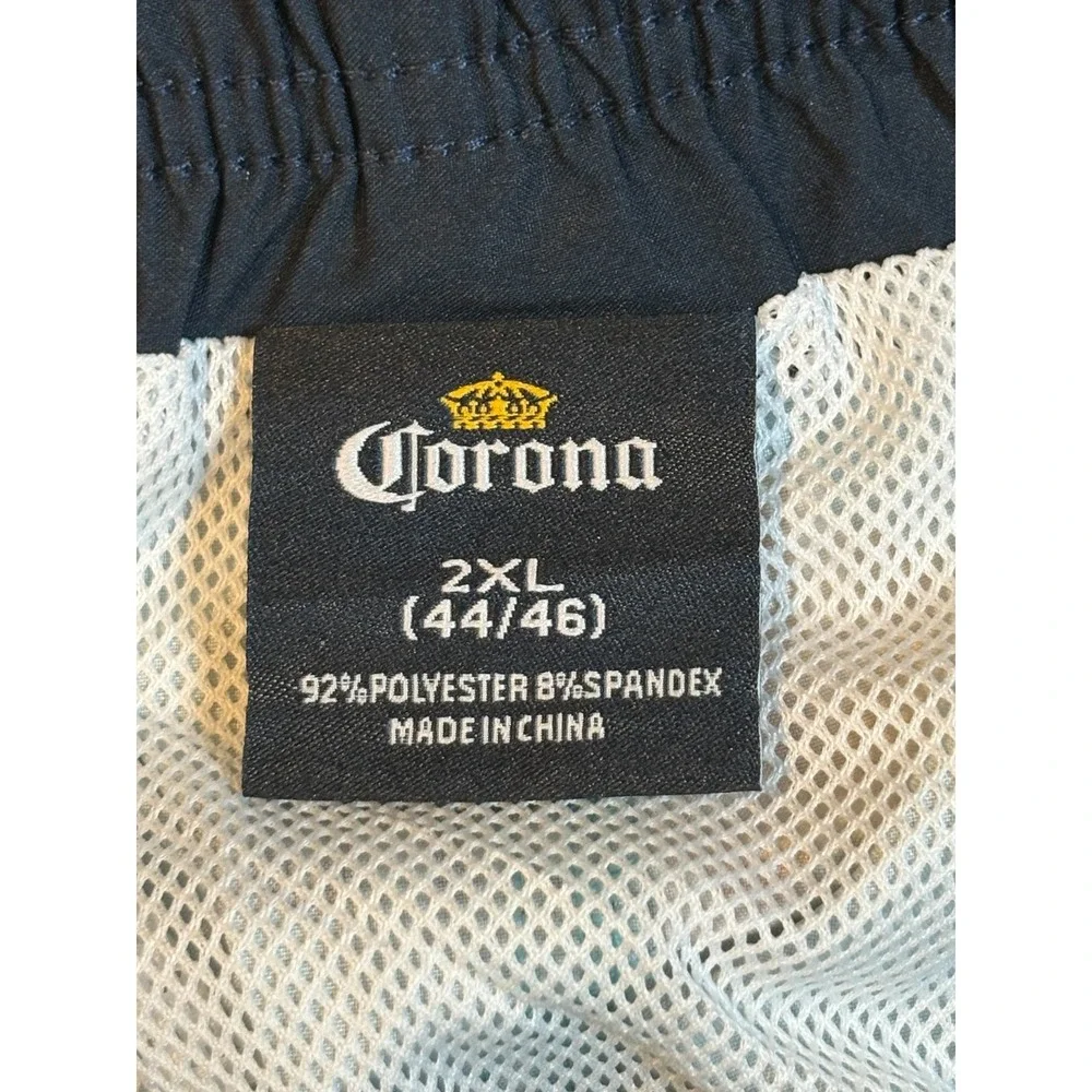 Corona Y2K Swim Trunks Aqua Palm Tree Pineapple Beer Shorts Men Size 2XL (44/46)